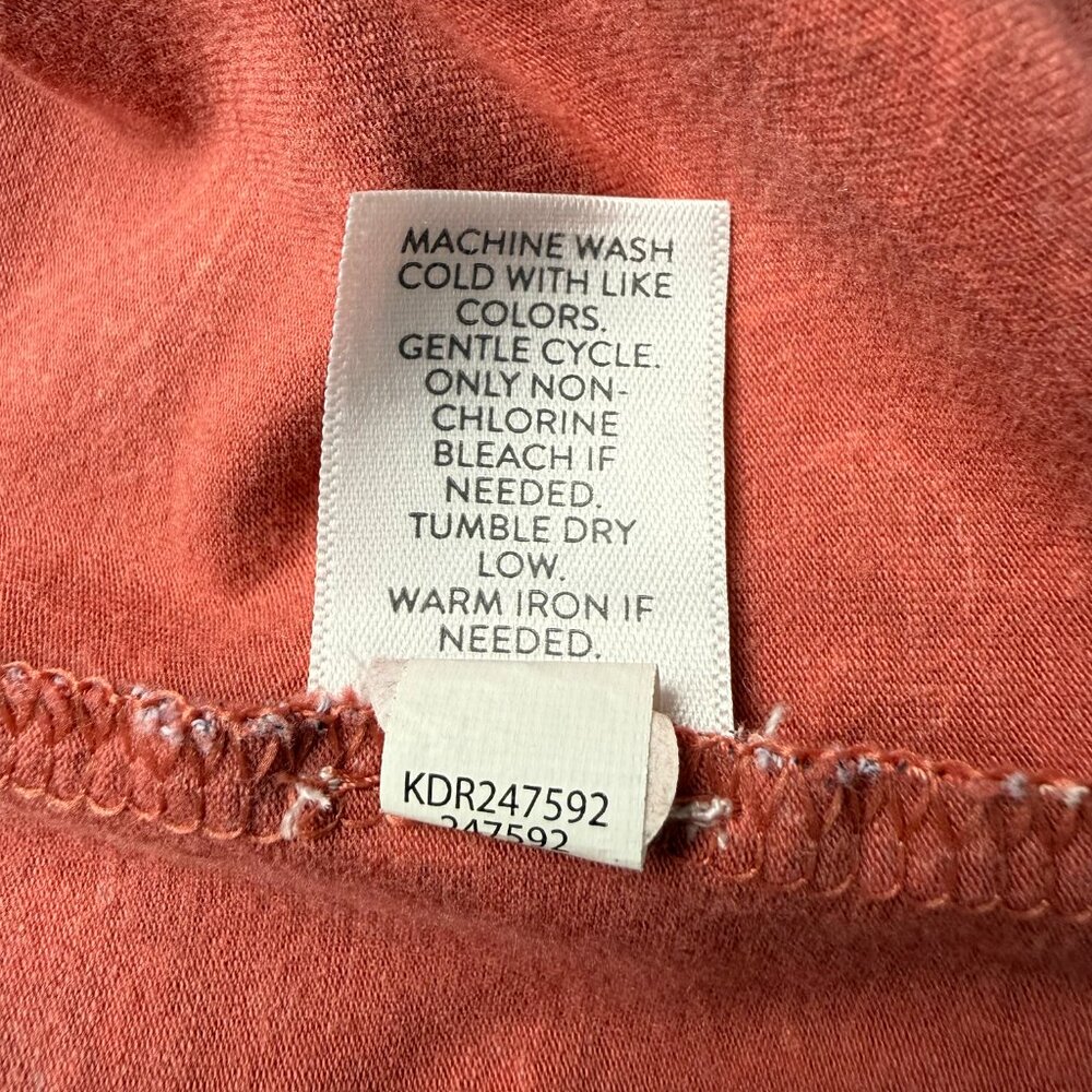 J Jill L Petite Red Rocks Paisley Pintuck Pleat Shift Dress Dark Peach Sunset PL - Picture 11 of 14